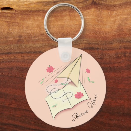 Porte-clés Porte - clé d'avion papier | Éloigner (Verso)