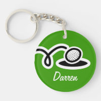 Porte - clé de balle de golf personnalisé avec nom