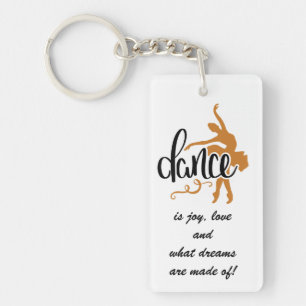 Porte-clés Porte - clé de Ballerina avec citation de danse