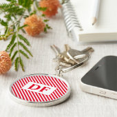 Porte-clés Porte - clé de bandes rouge/blanc (Côté)