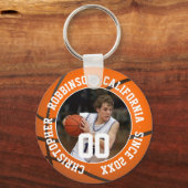 Porte-clés Porte - clé de basket-ball avec info photo et joue (Verso)
