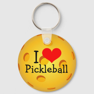 Porte-clés Porte - clé de basket-ball - "I Love Pickleball"