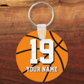 Porte-clés Porte - clé de basket-ball | Nom et numéro personn (Recto)
