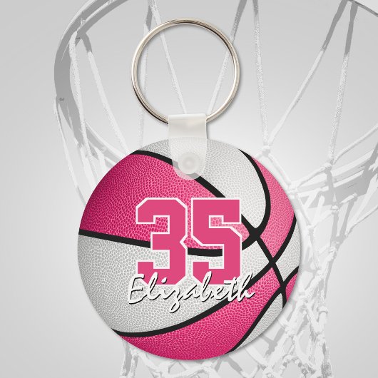 Porte-clés porte - clé de basket-ball personnalisé rose girly