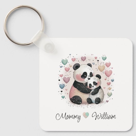 Porte-clés Porte - clé de bébé Panda Love personnalisé (Recto)