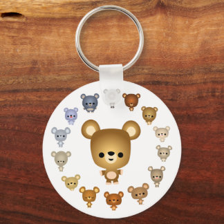 Porte-clés Porte - clé de Bébés de l'ours caricature mignonne