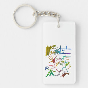 Porte-clés Porte - clé de bibliothèque OG AI