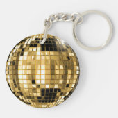 Porte-clés Porte - clé de boule de disco d'or de partie (Dos)