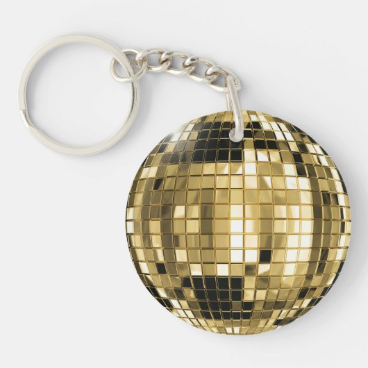 Porte-clés Porte - clé de boule de disco d'or de partie (Devant)