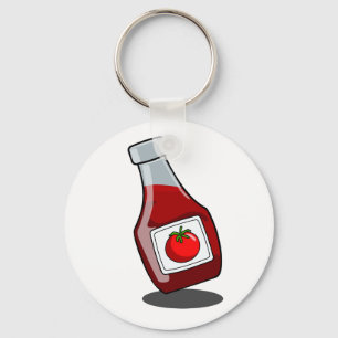 Porte-clés Porte - clé de bouteille de dessin animé Ketchup