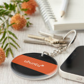 Porte-clés Porte - clé de bouton de logo d'Ubuntu (Devant Droit)