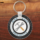 Porte-clés Porte - clé de bouton de projets de vie papa (Recto)