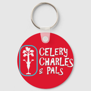Porte-clés Porte - clé de bouton rouge de "Charles et de