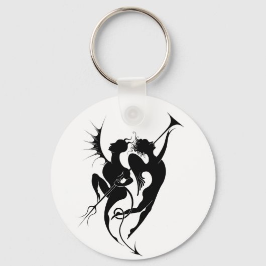Porte-clés Porte - clé de boutons Angel et Devil Silhouette (Recto)