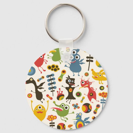 Porte-clés Porte - clé de boutons de monstres heureux (Recto)