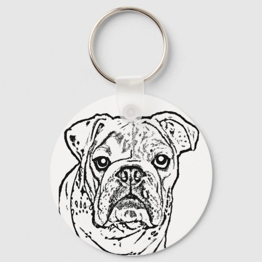 Porte-clés Porte - clé de bulldog anglais (Recto)