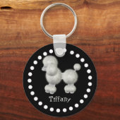 Porte-clés Porte - clé de caniche noir et blanc (Recto)