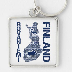 Porte-clés Porte - clé de CARTE de la FINLANDE - Rovaniemi