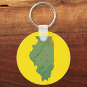 Porte-clés Porte - clé de carte de l'Illinois (Recto)