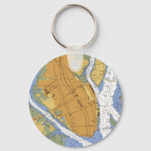 Porte-clés Porte - clé de carte de navigation de port de Sc