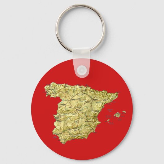 Porte-clés Porte - clé de carte Espagne (Recto)