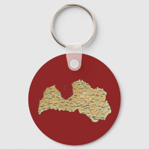 Porte-clés Porte - clé de carte Lettonie