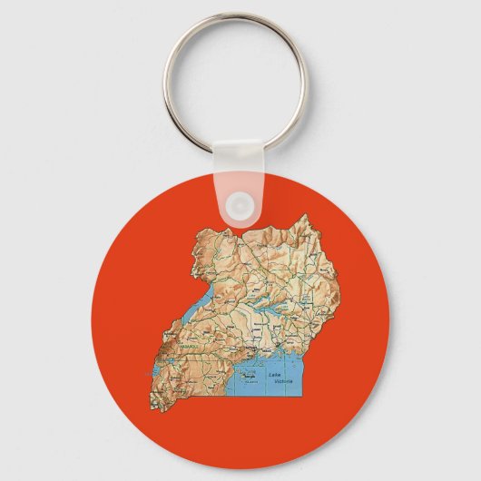Porte-clés Porte - clé de carte Ouganda (Recto)