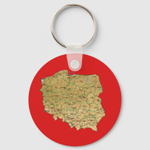 Porte-clés Porte - clé de carte Pologne