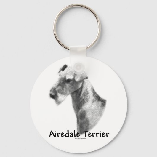 Porte-clés Porte - clé de charbon Airedale Terrier (Recto)