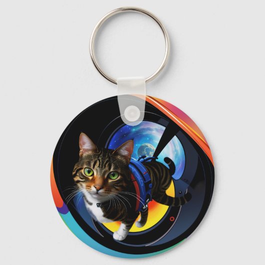 Porte-clés Porte - clé de chat astronaute (Recto)