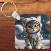 Porte-clés Porte - clé de chat espace (Recto)