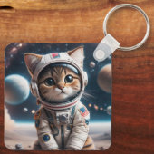 Porte-clés Porte - clé de chat espace (Verso)