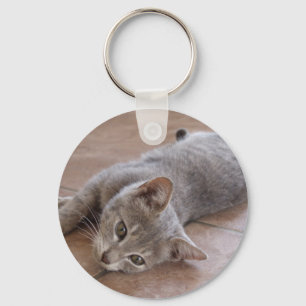 Porte-clés Porte - clé de chat gris