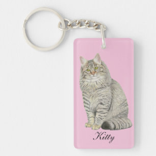 Porte-clés Porte - clé de chat Longhair Tabby