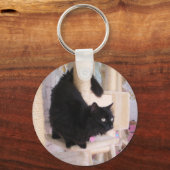 Porte-clés Porte - clé de chat noir avec fumée (Recto)