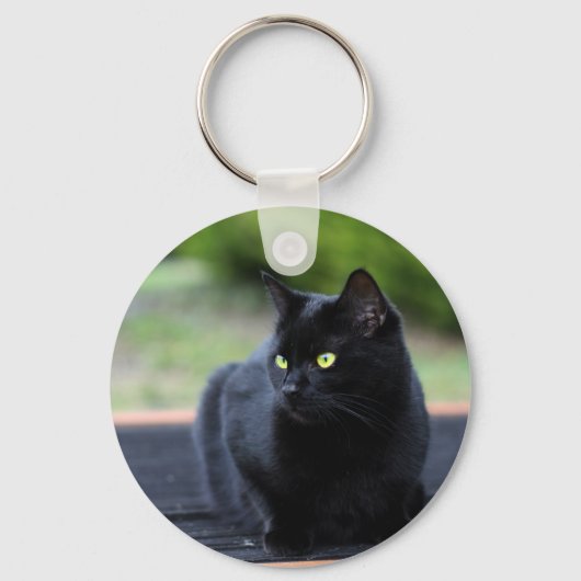 Porte-clés Porte - clé de chat noir, Porte - clé de bouton de (Recto)