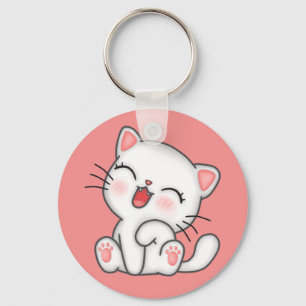 Porte-clés Porte - clé de chat White Kitty