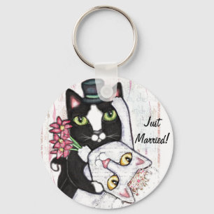 Porte-clés Porte - clé de chats de mariage