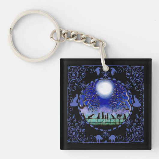 Porte-clés Porte - clé de chats noirs (Devant)