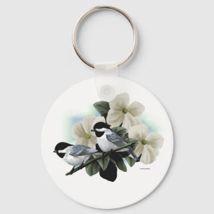 Porte-clés Porte - clé de Chickadees couvert par noir
