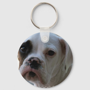 Porte-clés Porte - clé de chien de boxeur observé par noir