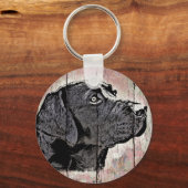 Porte-clés Porte - clé de chien Pastel Wood Labrador Head (Recto)