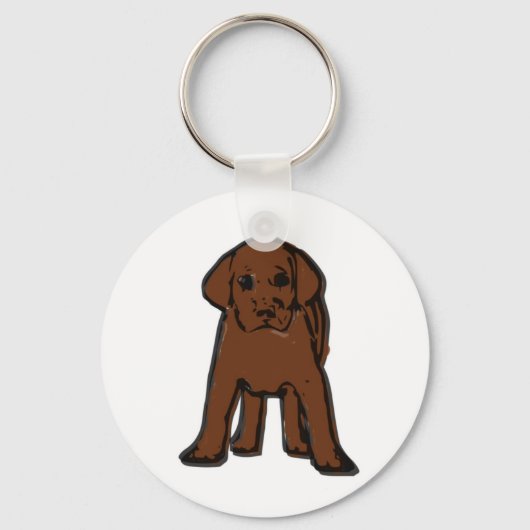 Porte-clés porte - clé de chiot chocolat labrador (Recto)