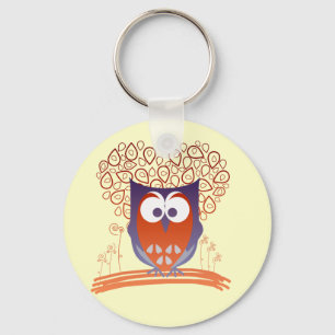 Porte-clés Porte - clé de chouette blanche orangée
