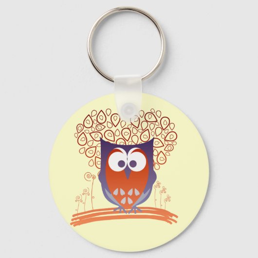 Porte-clés Porte - clé de chouette blanche orangée (Recto)