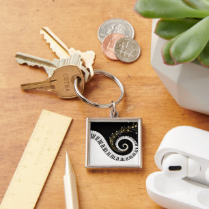 Porte-clés Porte - clé de clés de piano et de notes de