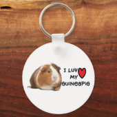 Porte-clés Porte - clé de Cochon de Guinée "J'aime mon Cochon (Recto)