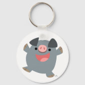 Porte-clés Porte - clé de cochon rebondissant au dessin migno (Recto)