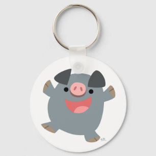 Porte-clés Porte - clé de cochon rebondissant au dessin migno