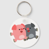 Porte-clés Porte - clé de cochons de dessin blanc et noir (Recto)